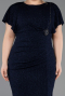 Abendkleid in Übergröße Midi Marineblau ABK2535