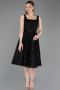 Abendkleid Midi Spitze Schwarz ABK2549