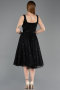 Abendkleid Midi Spitze Schwarz ABK2549
