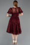 Partykleid Midi Spitze Weinrot ABK2550