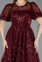 Partykleid Midi Spitze Weinrot ABK2550