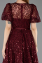 Partykleid Midi Spitze Weinrot ABK2550