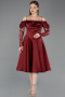 Partykleid Midi Satin Weinrot ABK2552