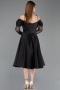 Partykleid Midi Satin Schwarz ABK2552