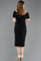 Abendkleid Midi Schwarz ABK2555