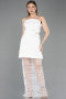 Abendkleid Kurz Spitze Weiß ABK2557