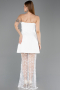 Abendkleid Kurz Spitze Weiß ABK2557
