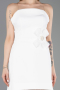 Abendkleid Kurz Spitze Weiß ABK2557