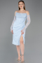Partykleid Midi Spitze Eisblau ABK2558