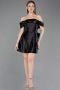 Partykleid Mini Satin Schwarz ABK2562