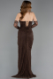 Abendkleid Lang Spitze Braun ABU5770