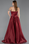 Weinrot Abendkleid Satin Lang ABU4561