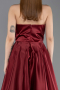 Weinrot Abendkleid Satin Lang ABU4561