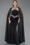 Abendkleid im Meerjungfrau-Stil Lang Schwarz ABU5866
