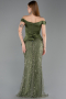 Abendkleid Lang Perlenbesetzt Khaki ABU6285