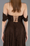 Standesamtkleid Lang Spitze Braun ABU5867