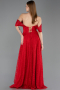 Standesamtkleid Lang Spitze Rot ABU5867