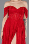 Standesamtkleid Lang Spitze Rot ABU5867