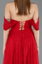 Standesamtkleid Lang Spitze Rot ABU5867