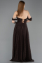Standesamtkleid Lang Spitze Dunkelbraun ABU5867