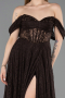 Standesamtkleid Lang Spitze Dunkelbraun ABU5867