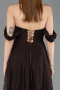 Standesamtkleid Lang Spitze Dunkelbraun ABU5867