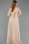 Standesamtkleid Lang Spitze Beige ABU5887