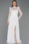 Standesamtkleid Lang Spitze Weiß ABU5887