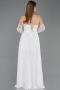 Standesamtkleid Lang Spitze Weiß ABU5887