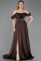 Abendbekleidung Lang Satin Braun ABU5891