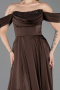 Abendbekleidung Lang Satin Braun ABU5891