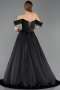 Abendbekleidung Lang Satin Schwarz ABU5891