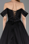 Abendbekleidung Lang Satin Schwarz ABU5891