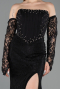 Abendkleid Lang Spitze Schwarz ABU5892