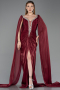 Abendkleid Lang Chiffon Weinrot ABU5868