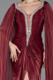 Abendkleid Lang Chiffon Weinrot ABU5868