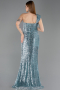 Abendkleid Lang Schuppig Minzgrün ABU5894