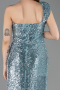 Abendkleid Lang Schuppig Minzgrün ABU5894