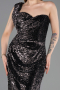 Abendkleid Lang Schuppig Schwarz ABU5894