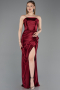 Weinrot Abschlusskleid Lang ABU4944