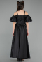 Abendkleid für Kinder Lang Satin Schwarz ABU5901