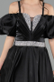 Abendkleid für Kinder Lang Satin Schwarz ABU5901