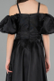Abendkleid für Kinder Lang Satin Schwarz ABU5901