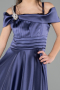 Abendkleid für Kinder Lang Satin Marineblau ABU5902