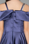 Abendkleid für Kinder Lang Satin Marineblau ABU5902