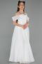 Abendkleid für Kinder Lang Weiß ABU5903
