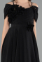 Abendkleid für Kinder Lang Satin Schwarz ABU5910