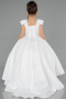 Brautkleid für Kinder Lang Satin Weiß ABG177