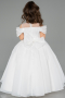 Brautkleid für Kinder Lang Satin Weiß ABG176