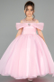Brautkleid für Kinder Lang Satin Puder ABG176
